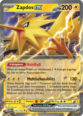 Zapdos-ex-145-165-Pokémon-Karmesin-Purpur-151-MEW-DE-Pokémon-Karte-Karten-Deutsch
