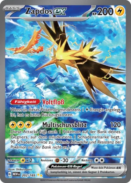 Zapdos-ex-202-165-MEW-DE-Pokémon-151-Special-Illustration-Rare-Karte-Karmesin-Purpur-TCG-Sammelkartenspiel-Deutsch