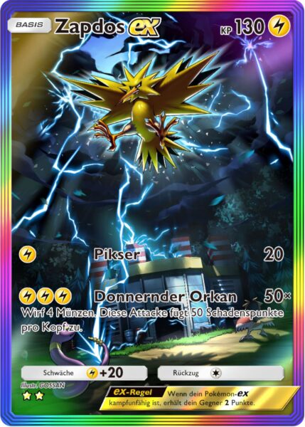 Zapdos-ex-276-226-Pokémon-TCG-Sammelkartenspiel-Pocket-Unschlagbare-Gene-Secret-Rare-Special-Illustration-Rare-Karte-besondere-Illustration
