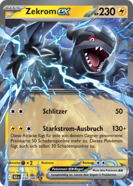 Zekrom-ex-034-086-BLK-DE-Schwarze-Blitze-Pokémon-Karte-Karmesin-Purpur-Deutsch