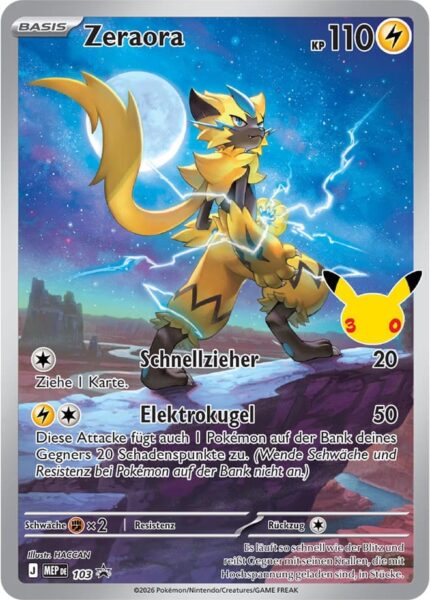 Zeraora-MEP-103-30-Jahre-Promo-Pokémon-Karte-Deutsch