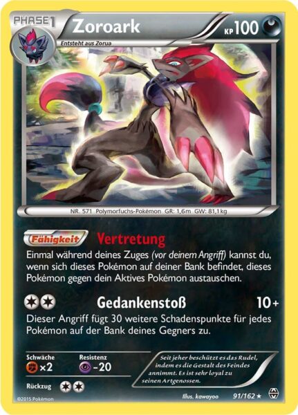 Zoroark-91-162-XY-TURBOstart-Pokémon-Karte-Deutsch