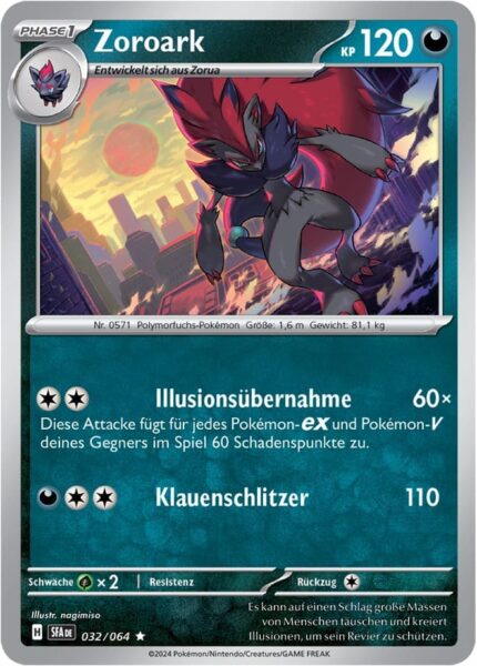 Zoroark_032-064_SFA-DE_Nebel-der-Sagen_Pokémon-Karte_Deutsch-TCG-Sammelkartenspiel_Karmesin-Purpur