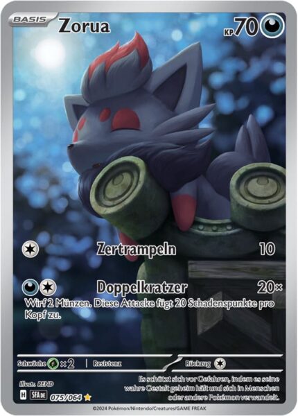 Zorua_075-064_SFA-DE_Nebel-der-Sagen_Illustration-Rare-Pokémon-Karte_Deutsch-TCG-Sammelkartenspiel_Karmesin-Purpur