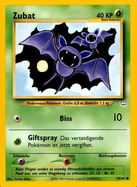 Zubat-59-64-Neo-Revelation-Pokémon-Karte-Deutsch