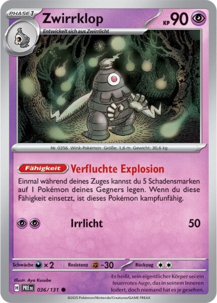 Zwirrklop-036-131-Prismatische-Entwicklungen-Pokémon-Karte-Deutsch-Karmesin-Purpur-TCG-Sammelkartenspiel