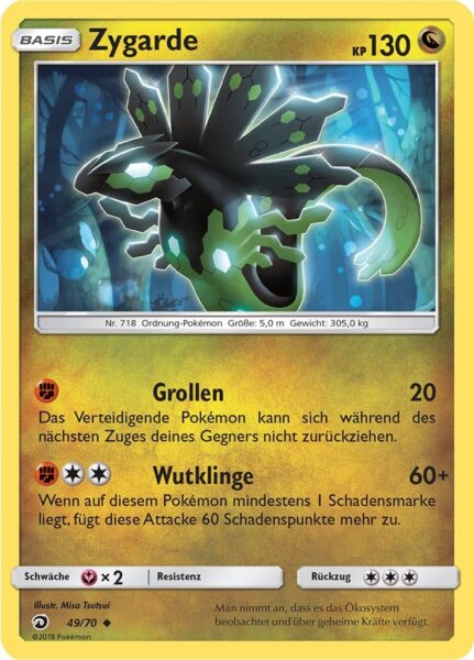 Zygarde-49-70-Majestät-der-Drachen-Pokémon-Karte-Deutsch-TCG-Sammelkartenspiel